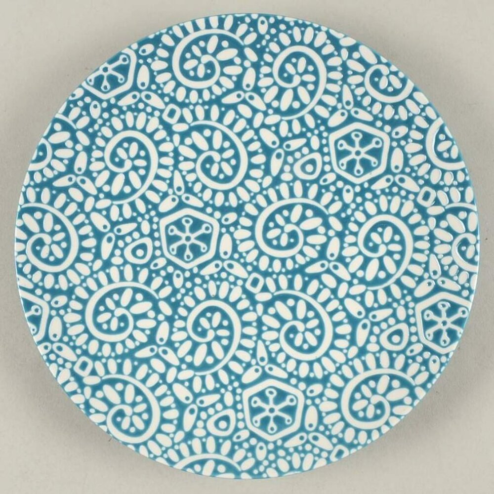 Crate & Barrel Delilah Teal Salad Plates Set of 2